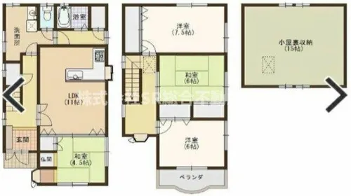 大阪府東大阪市五条町【一戸建】の間取り