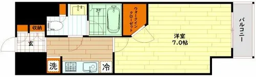 パークリュクス大阪天満【4階】の間取り