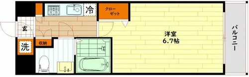 レジュールアッシュ梅田ネクス【8階】の間取り