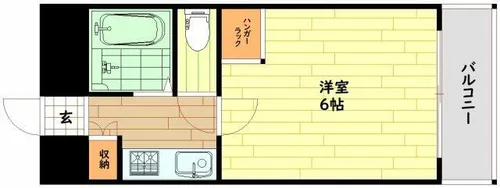 ピュアコート天神橋【6階】の間取り