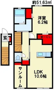 レディ・バグⅡ【2階】の間取り