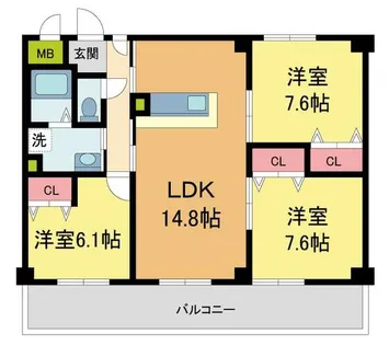ハビタットセレッソIII【103号室】の間取り