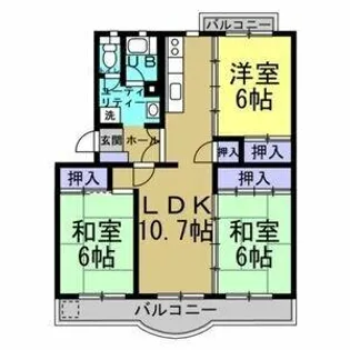 磯部ハイツ【1階】の間取り