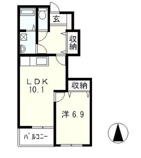 サンプレス比叡【1階】の間取り