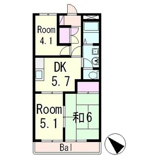 リバティハイム【1階】の間取り