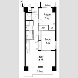 パラシオン車道東館【6階】の間取り