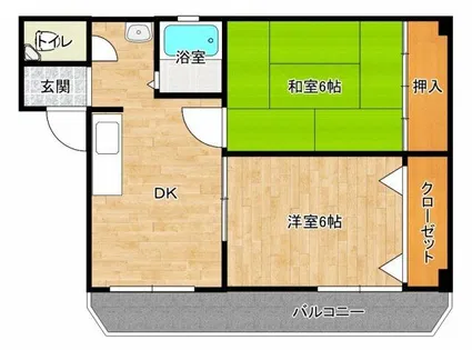 谷田有馬マンション【402号室】の間取り