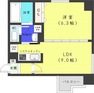 アルファスクエア大通西17【5階】の間取り
