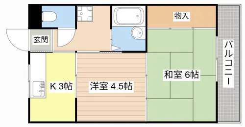 ハイネスグリーン名坂【104号室】の間取り