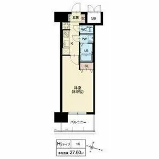 スプランディッド京橋EAST【10階】の間取り