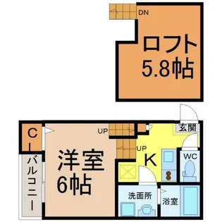 アップルハイム【1階】の間取り