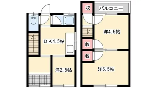 高島二戸一Ⅱ【2号室】の間取り