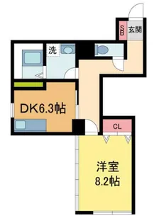 コロナール甲子園【102号室】の間取り