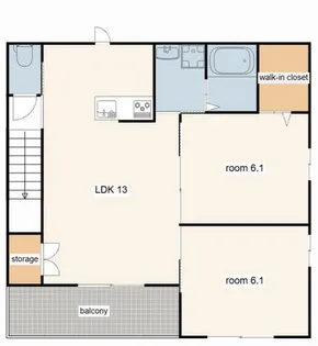 WELL COURT【201号室】の間取り