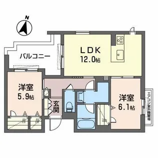 シャーメゾングラン茶屋之町【205号室】の間取り