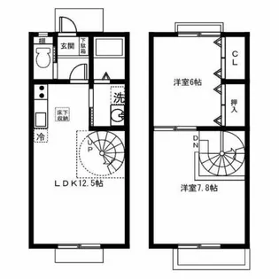 愛知県稲沢市下津土山町【テラスハウス】の間取り