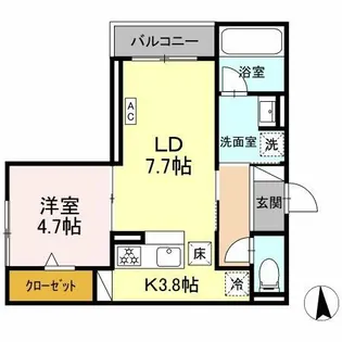 ヴィラパルム【103号室】の間取り