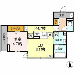 ヴィラパルム【202号室】の間取り