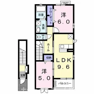 アンジュSaki【2階】の間取り