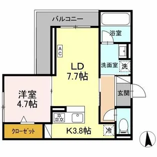 ヴィラパルム【303号室】の間取り