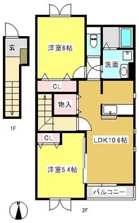 ハイステージIS Ⅱ【2階】の間取り