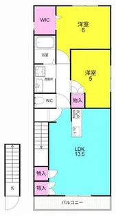ソレーユ山手ヘーベルメゾン【201号室】の間取り