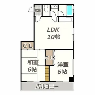 グランドハイツ長居【3階】の間取り