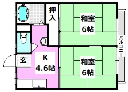 スカイハイツ【1F号室】の間取り