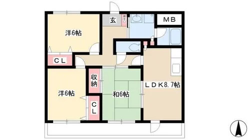 Avenue Ⅱ【302号室】の間取り