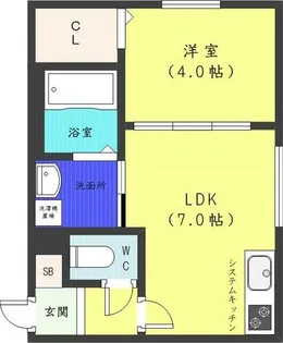 ラフィーネ発寒南Ⅱ【3階】の間取り