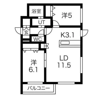 ラピス山の手【2階】の間取り