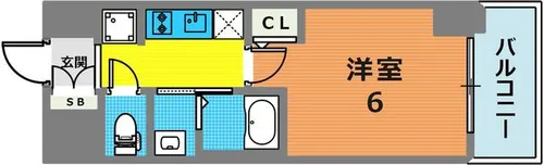 エステムコート神戸元町Ⅱグレイド【402号室】の間取り