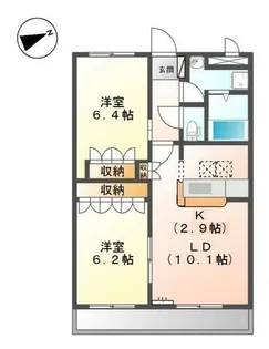 アベニール中島【1階】の間取り