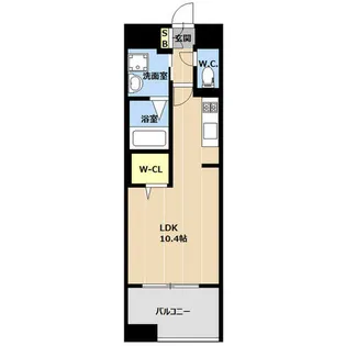 LIBTH天神東Ⅱ【0601号室】の間取り