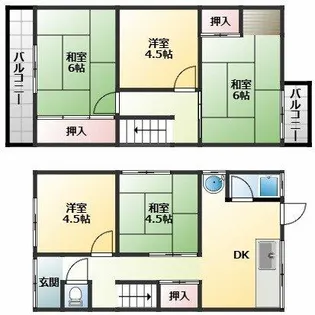 大阪府羽曳野市野【一戸建】の間取り