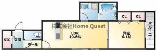 スプランデュール高井田【2階】の間取り