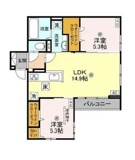 大阪府堺市堺区三条通【アパート】の間取り