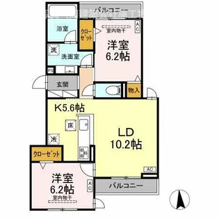 ヴィラパルム【101号室】の間取り