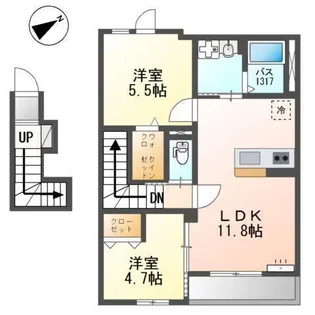West Sola【2階】の間取り