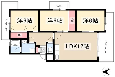 ビラージュ峰【2階】の間取り