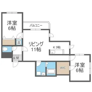 グランディール伏見【4階】の間取り