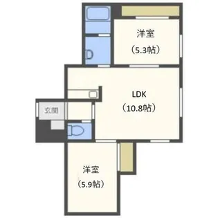 リヴェール八軒【1階】の間取り