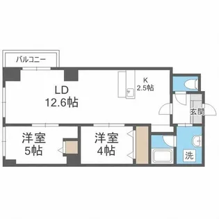 PRIME URBAN北3条通【6階】の間取り