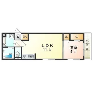 アビタシオン加美北【2階】の間取り