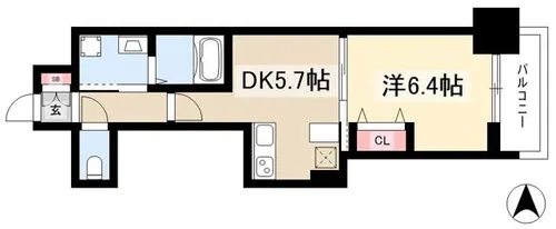 エステムプラザ名古屋駅前プライムタワー【708号室】の間取り