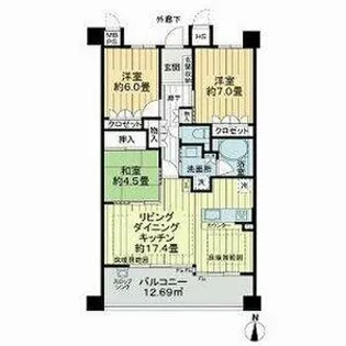 ライオンズ東山レジデンス【5階】の間取り