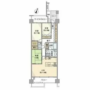 プラウド東山公園【4階】の間取り