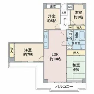 アーバンドエル杁中【6階】の間取り