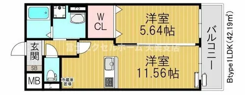 EXハイツ南住吉Ⅰ【302号室】の間取り