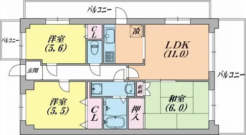 プリオーレ神戸山の手【5階】の間取り